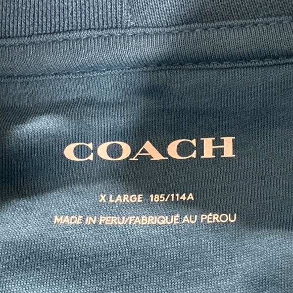 New COACH Gradient Men's Signature Hoodie Blue Sapphire Teal CE334 Sz XL - Picture 3 of 7